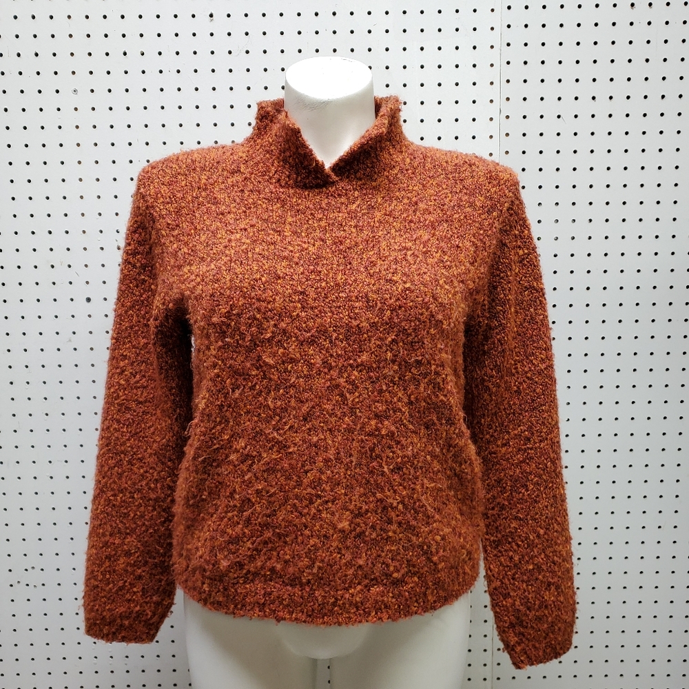 Vintage Split Mock Turtle Neck Sweater Large